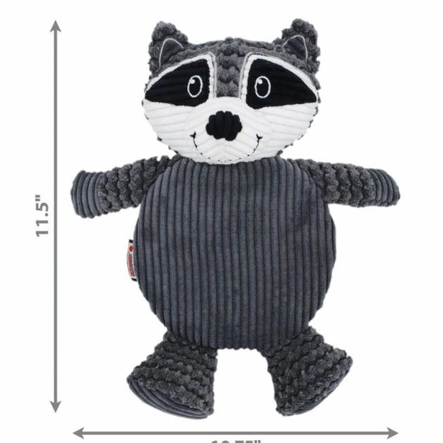 Dog Kong | Kong Low Stuff Crackle Tummiez Raccoon Squeaky Plush Dog Toy, Large