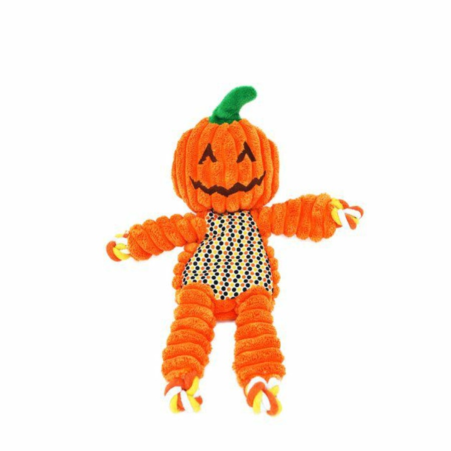 Dog Kong | Kong Halloween Floppy Knots Pumpkin Squeaky Plush Dog Toy, Small/Medium