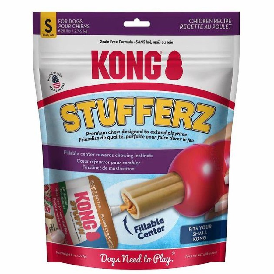 Dog Kong | Kong Stufferz Chicken Dog Treats, 8-Oz Bag, Small