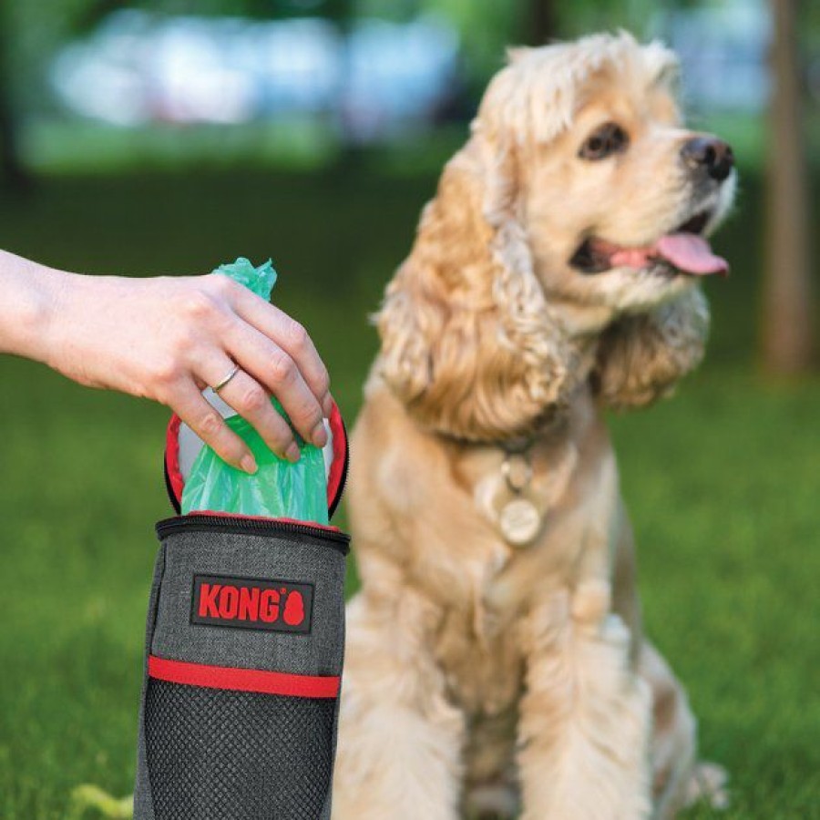 Dog Kong | Kong Pick-Up Dog Pouch, Red & Black, Small