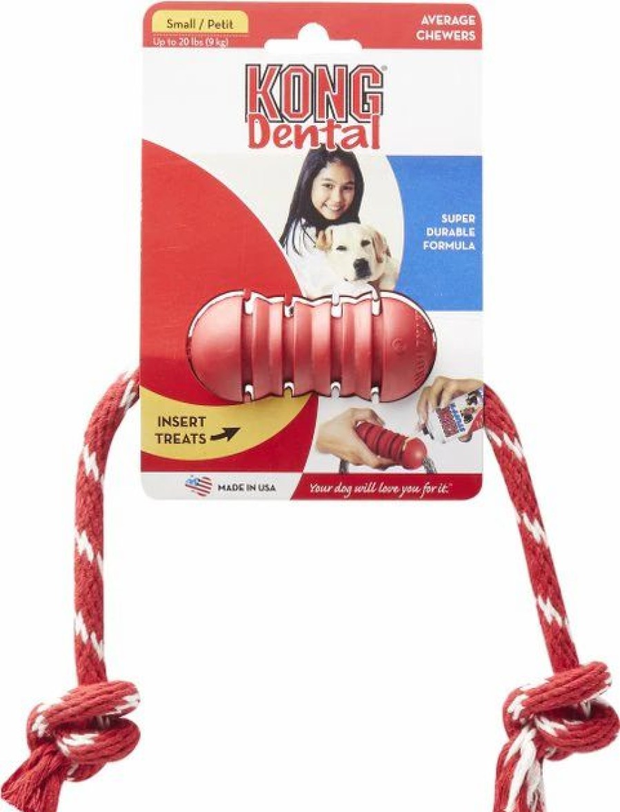 Dog Kong | Kong Dental With Rope Dog Toy