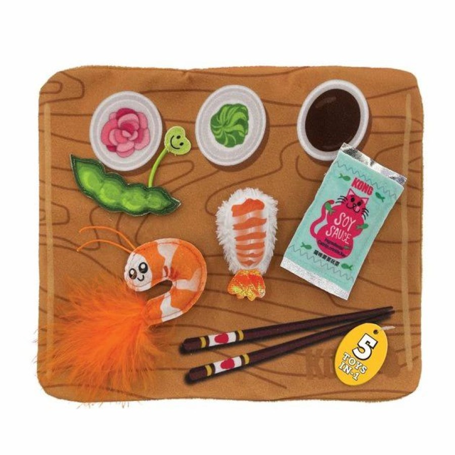 Cat Kong | Kong Pull-A-Partz Sushi Catnip Cat Toys, 5 Count