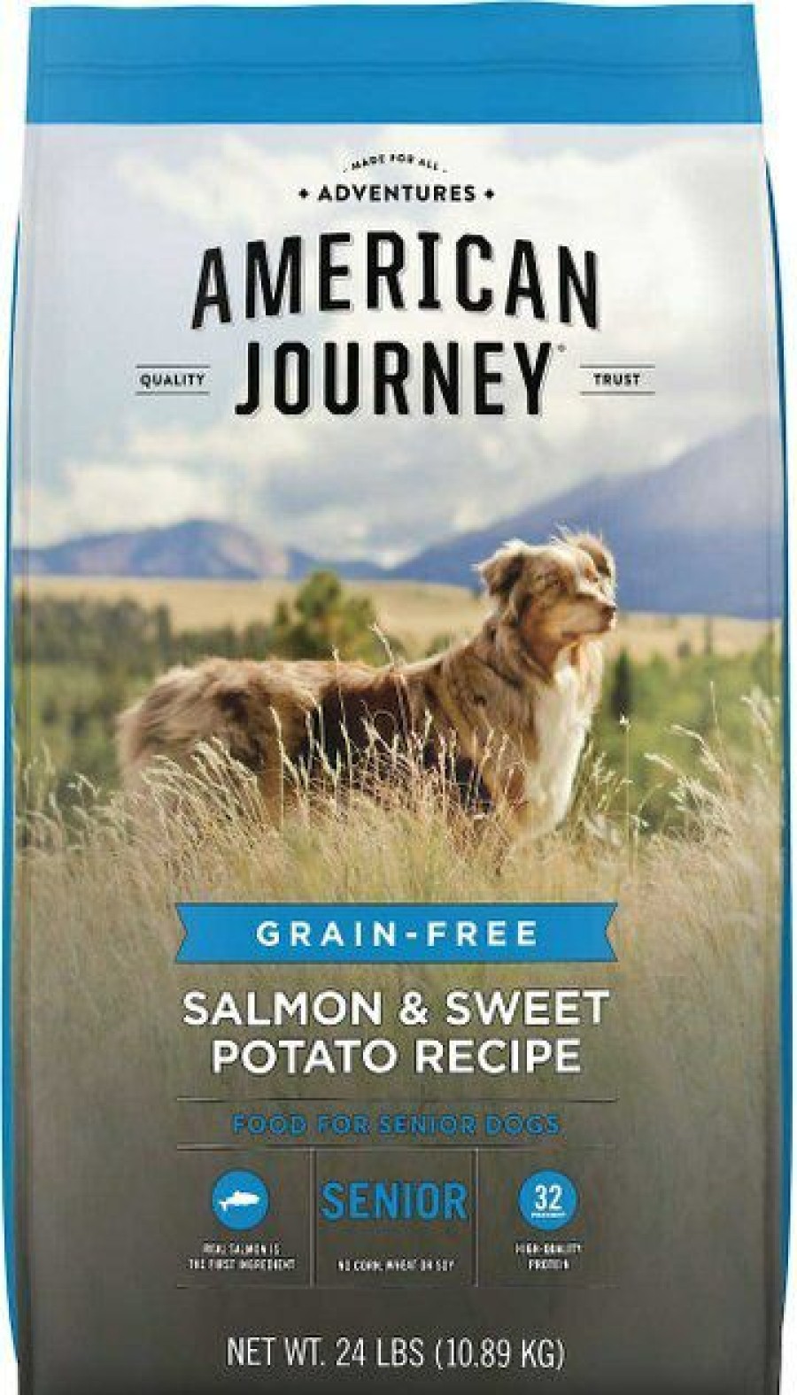 Dog Kong | American Journey||Kong American Journey Senior Salmon & Sweet Potato Recipe Grain-Free Dry Food + Kong Senior Dog Toy, Large