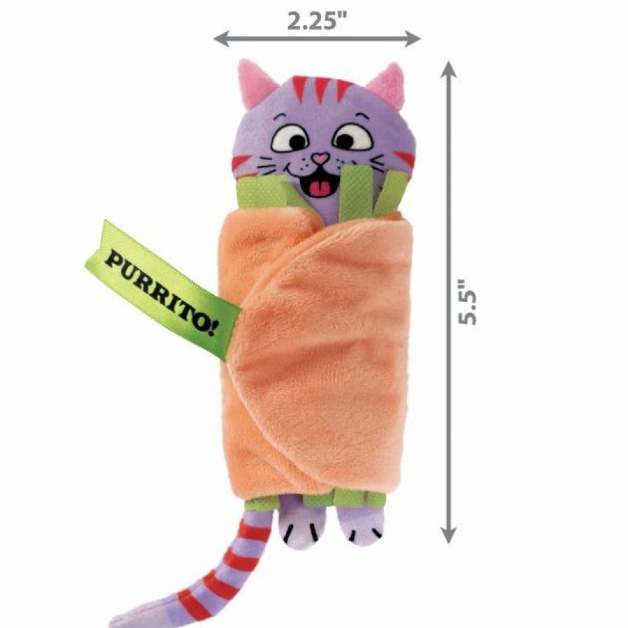 Cat Kong | Kong Pull-A-Partz Purrito Plush Cat Toy With Catnip