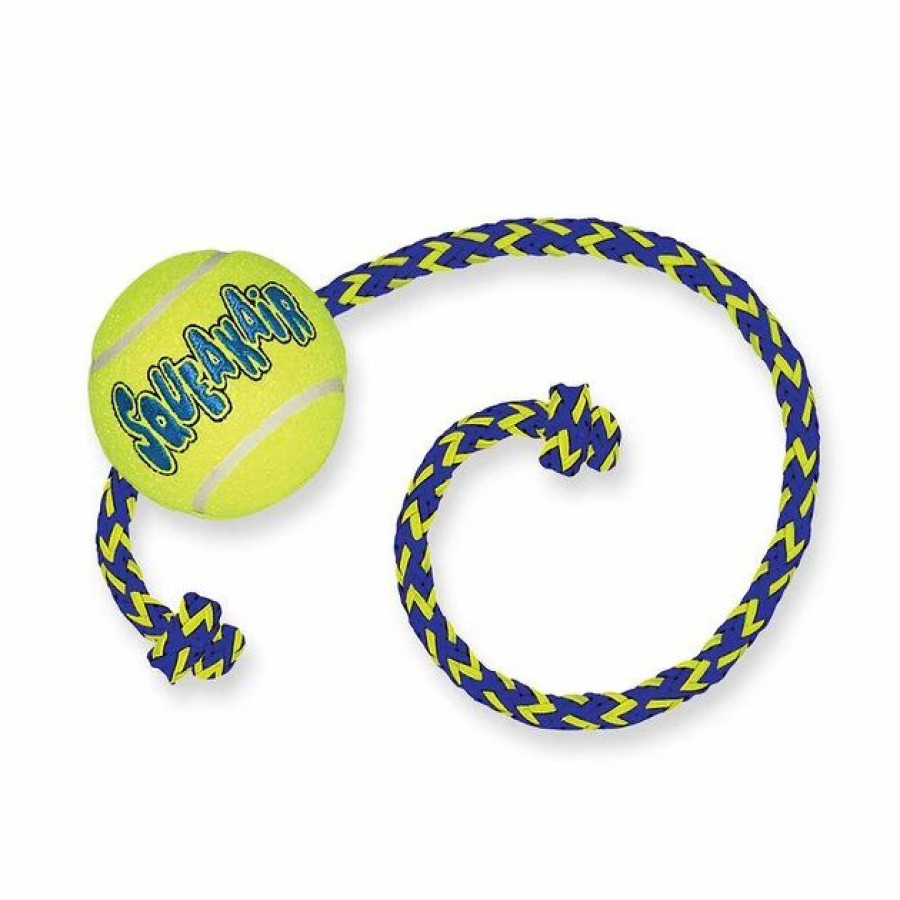 Dog Kong | Kong Airdog Squeakair Ball With Rope Dog Toy