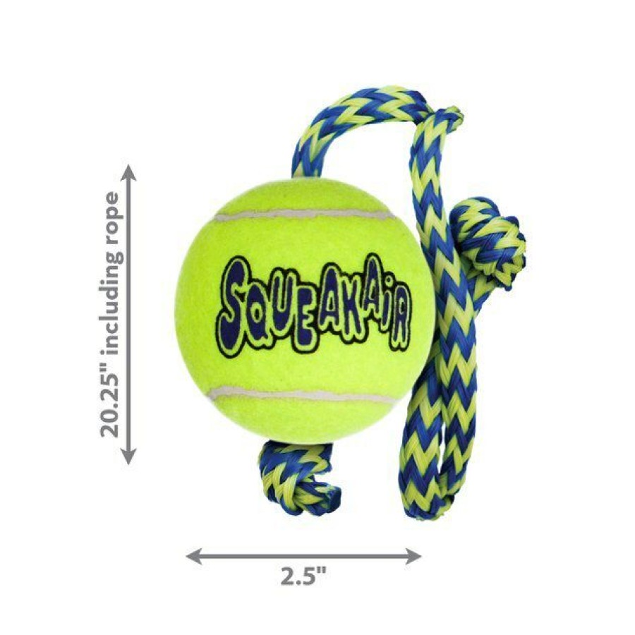 Dog Kong | Kong Airdog Squeakair Ball With Rope Dog Toy