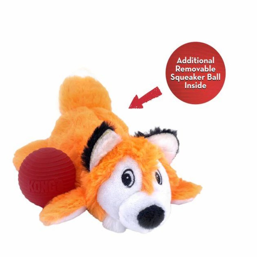 Dog Kong | Kong Cozie Pocketz Fox Dog Toy, Orange