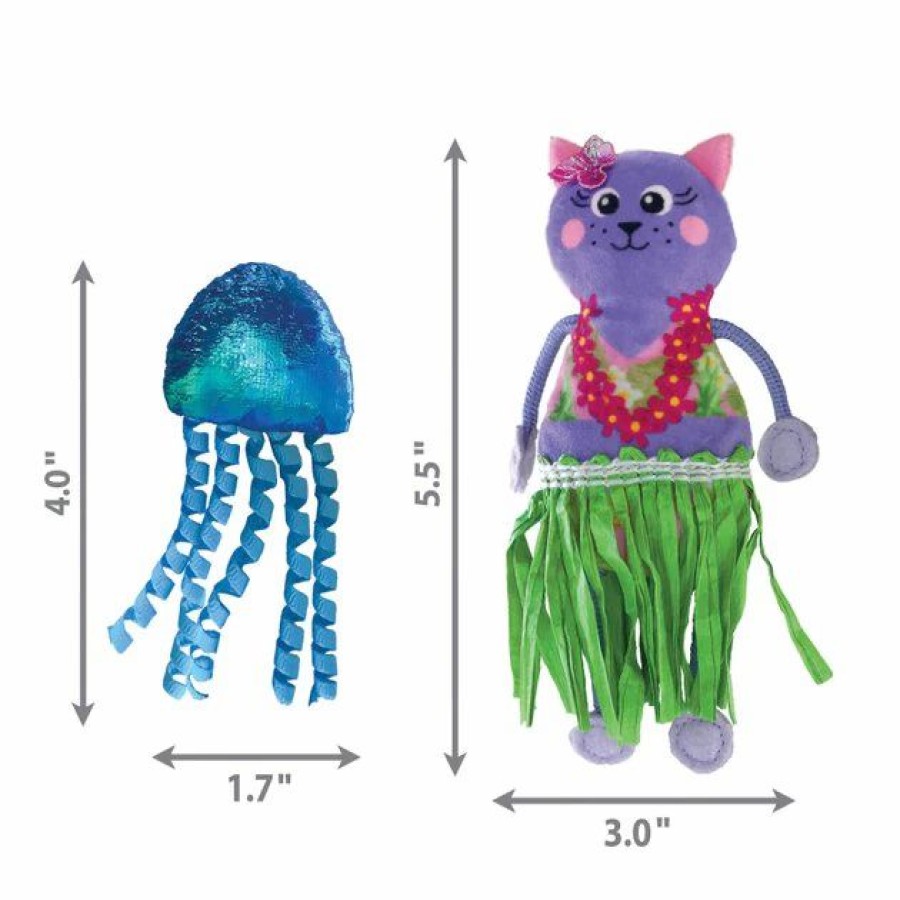 Cat Kong | Kong Tropics Hula Cat Toy, 2 Count