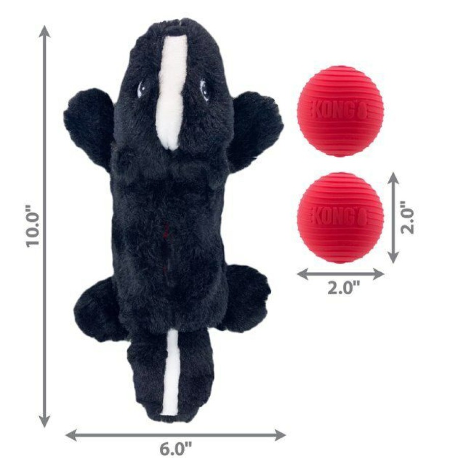 Dog Kong | Kong Cozie Pocketz Skunk Dog Toy, Black/White