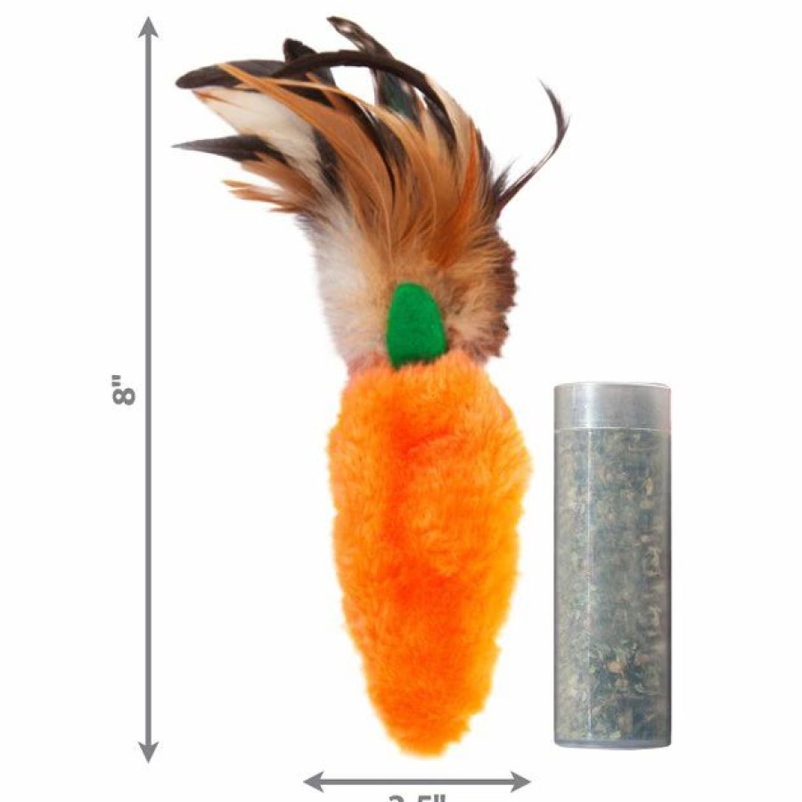 Cat Kong | Kong Refillable Feather Top Carrot Catnip Cat Toy