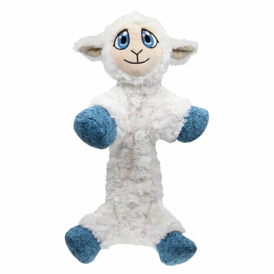 Dog Kong | Kong Low Stuff Flopzie Lamb Squeaky Plush Dog Toy, Medium