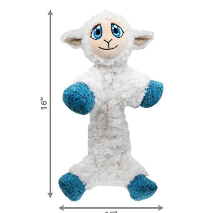 Dog Kong | Kong Low Stuff Flopzie Lamb Squeaky Plush Dog Toy, Medium