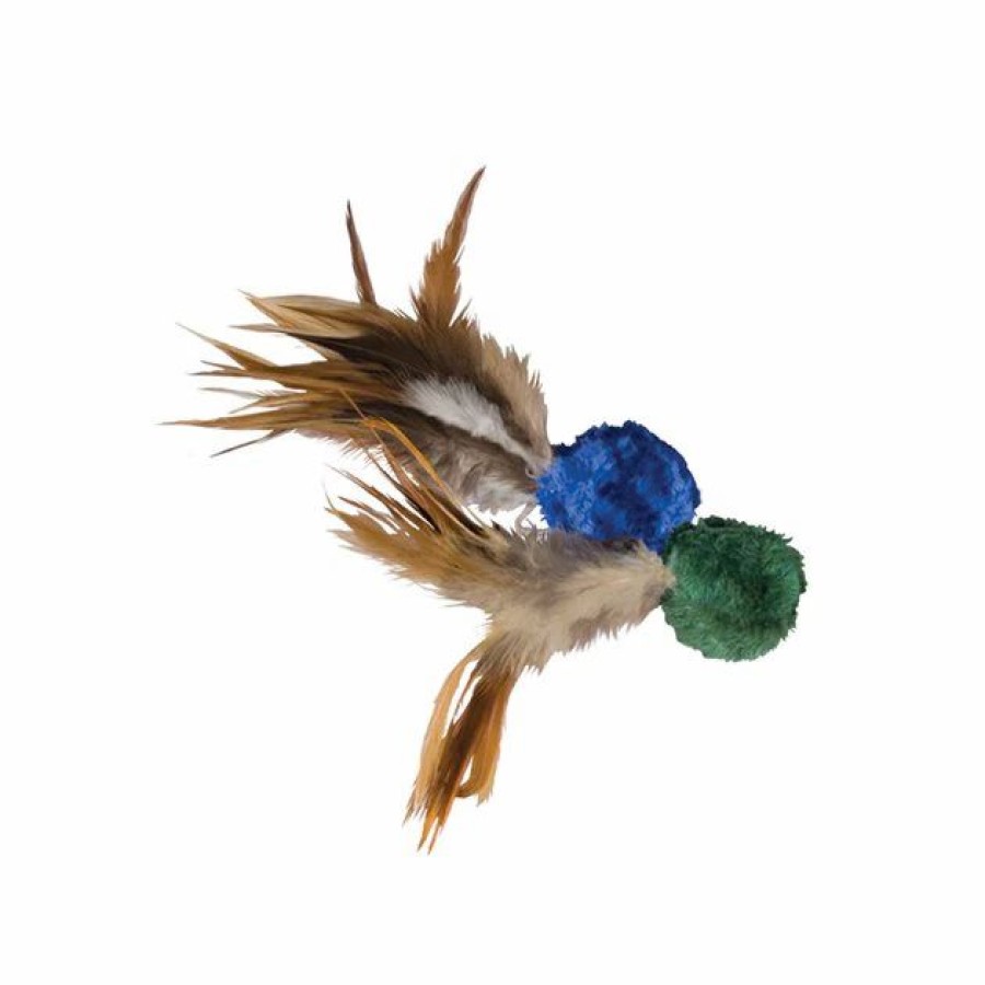 Cat Kong | Kong Naturals Crinkle Ball With Feathers Cat Toy, Color Varies