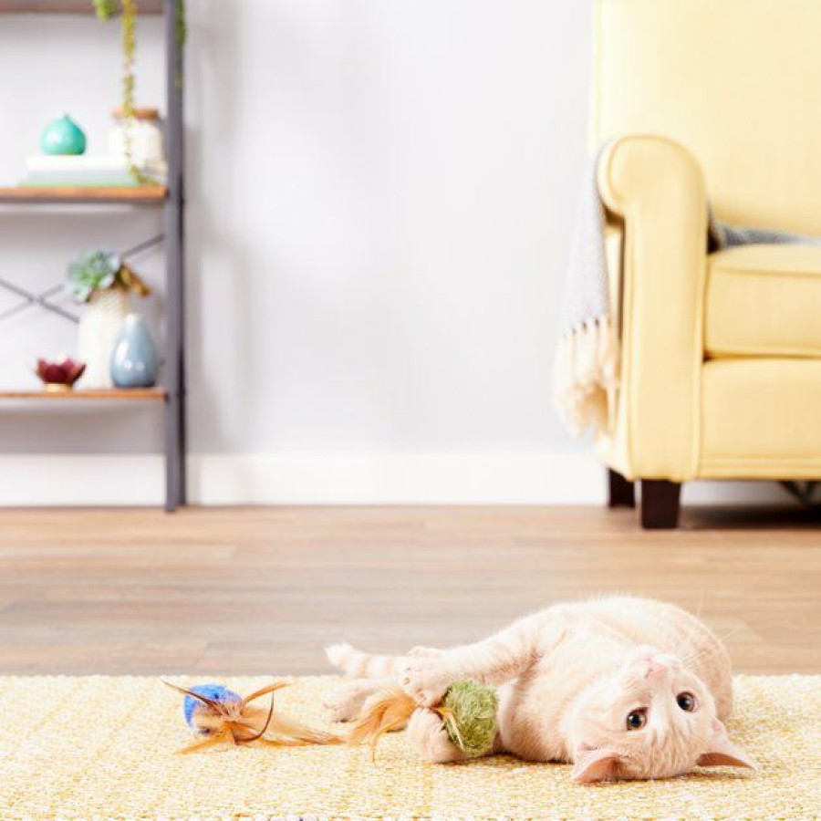 Cat Kong | Kong Naturals Crinkle Ball With Feathers Cat Toy, Color Varies