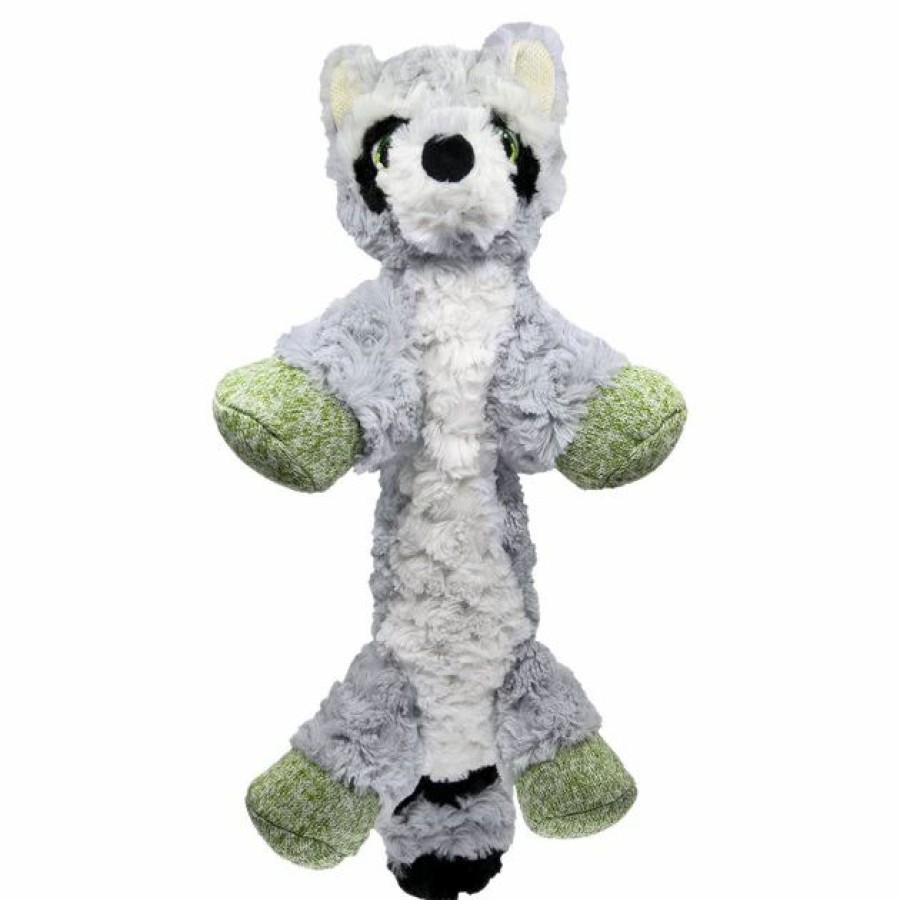 Dog Kong | Kong Low Stuff Flopzie Raccoon Squeaky Plush Dog Toy, Medium