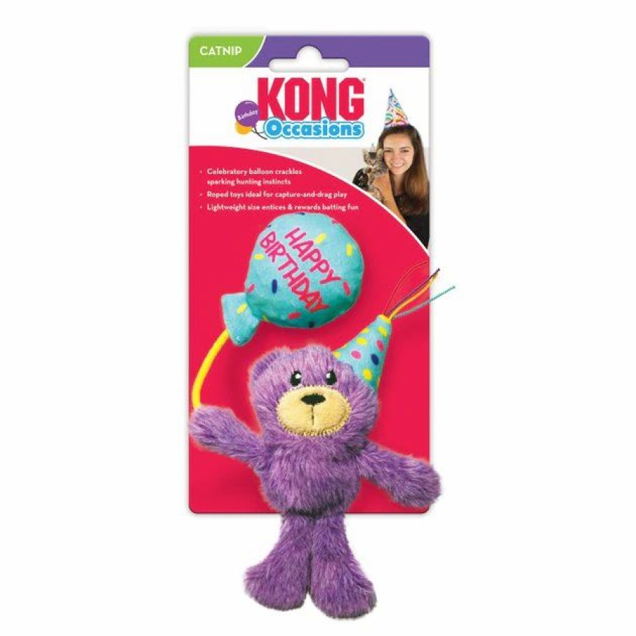 Cat Kong | Kong Cat Occasions Birthday Teddy Plush Cat Toy With Catnip