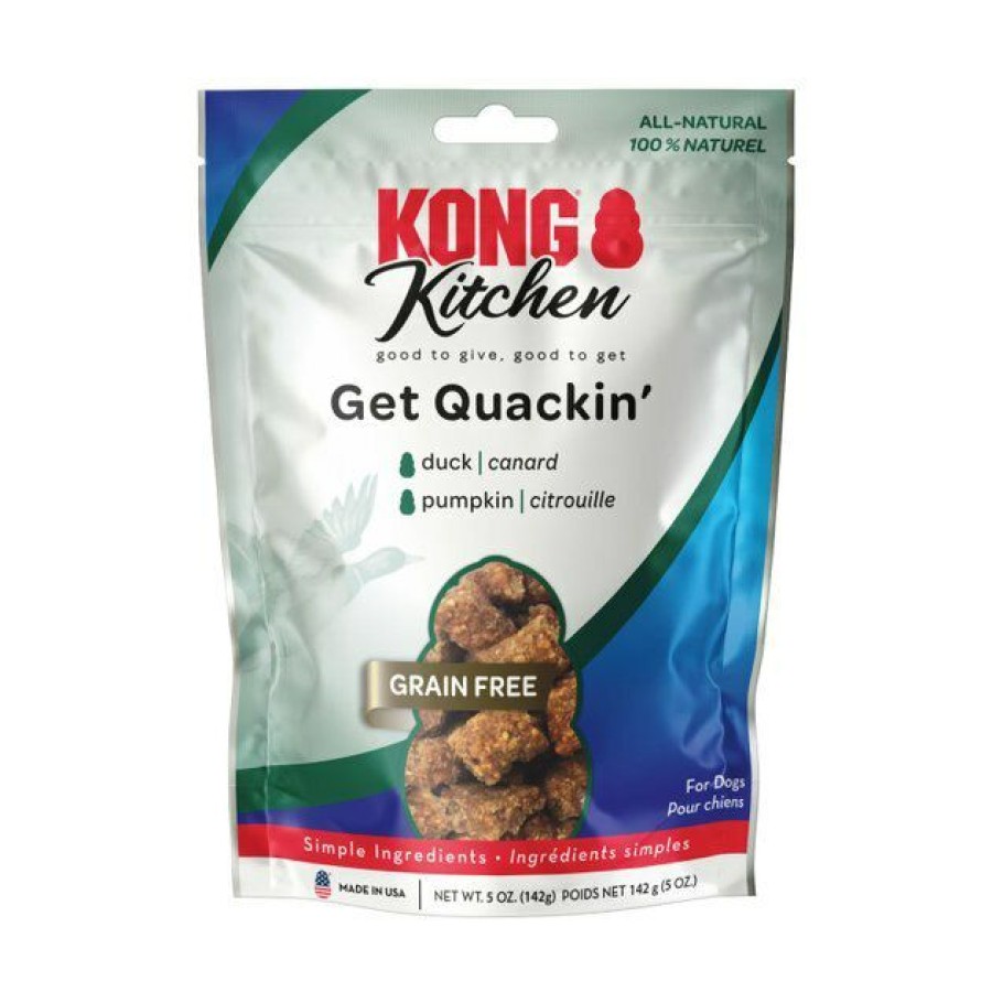 Dog Kong | Kong Kitchen Get Quackin' Grain-Free Duck Chewy Dog Treats, 5-Oz Bag