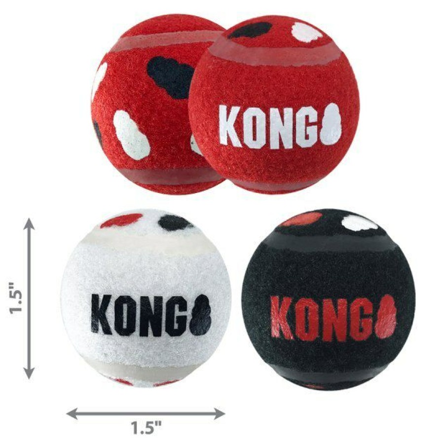 Dog Kong | Kong Signature Sport Balls Dog Toy, Red