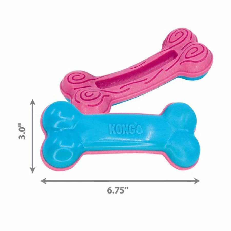 Dog Kong | Kong Chewstix Puppy Curve Bone, Pink/Blue