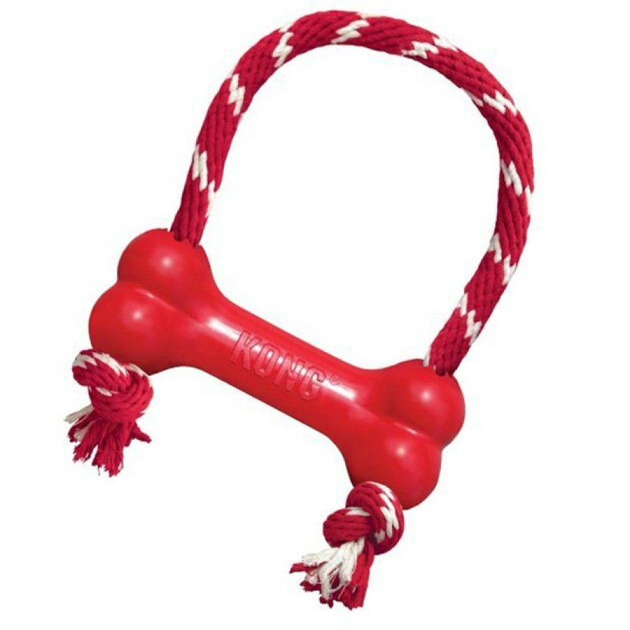 Dog Kong | Kong Goodie Bone With Rope Dog Toy