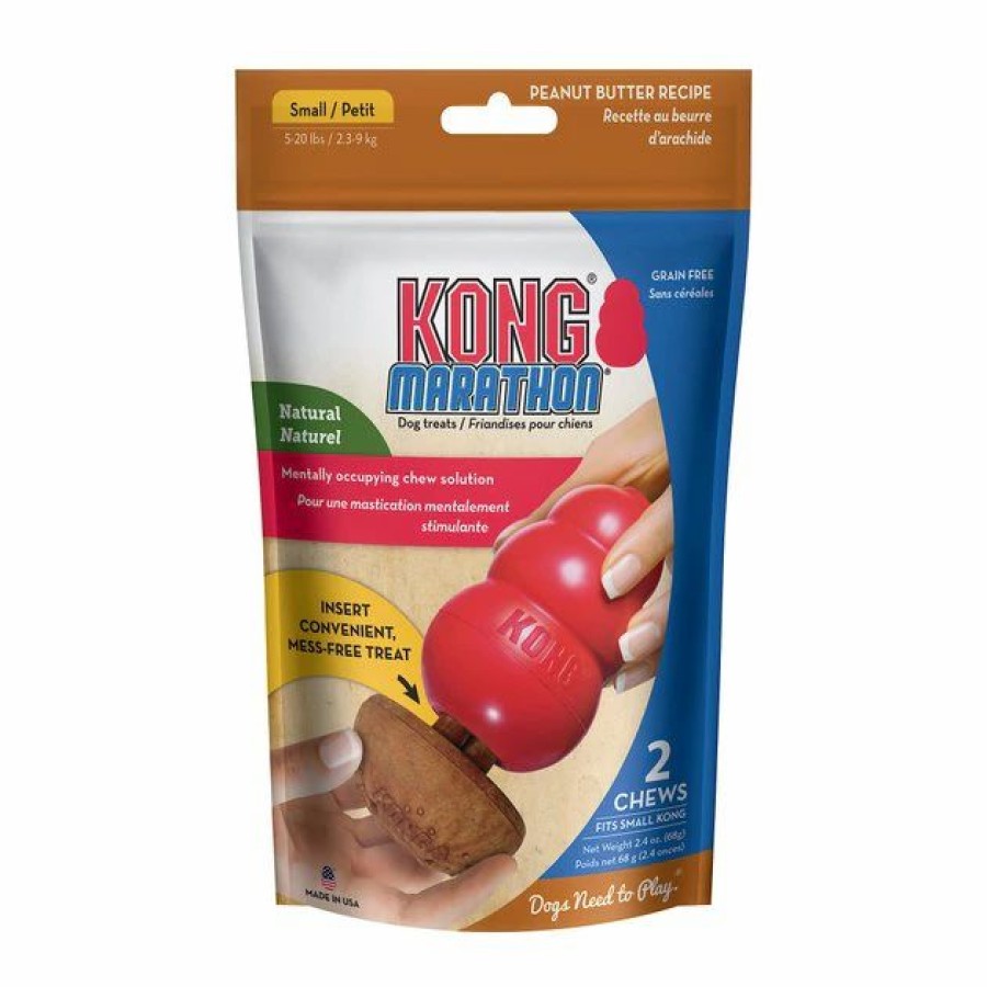 Dog Kong | Kong Marathon Peanut Butter Recipe Grain-Free Dog Chew Small Treats