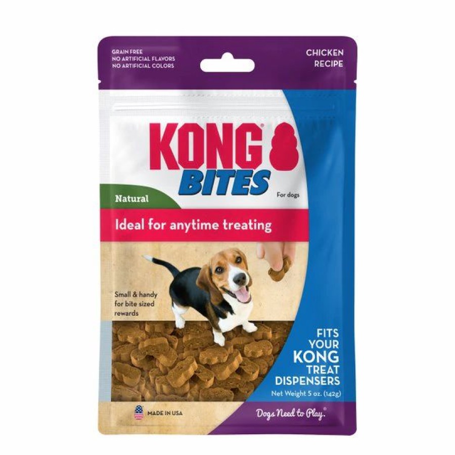 Dog Kong | Kong Bites Chicken Dog Treats, 5-Oz Pouch