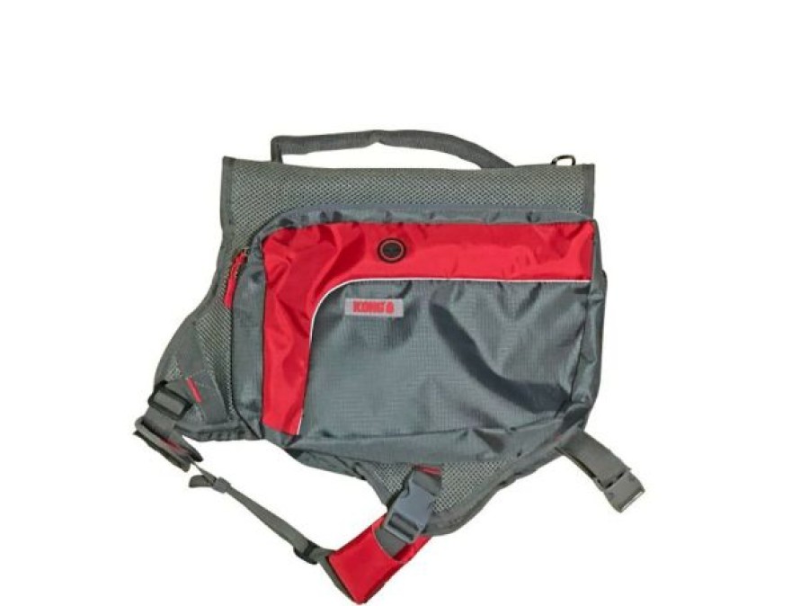 Dog Kong | Kong Scout Travel Day Dog Pack, Red/Gray