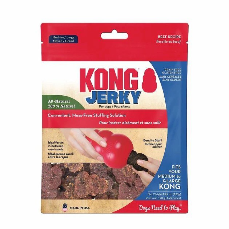 Dog Kong | Kong Jerky Beef Grain-Free Gluten-Free Soft & Chewy Dog Medium/Large Treats