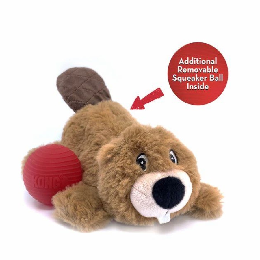 Dog Kong | Kong Cozie Pocketz Beaver Dog Toy, Brown