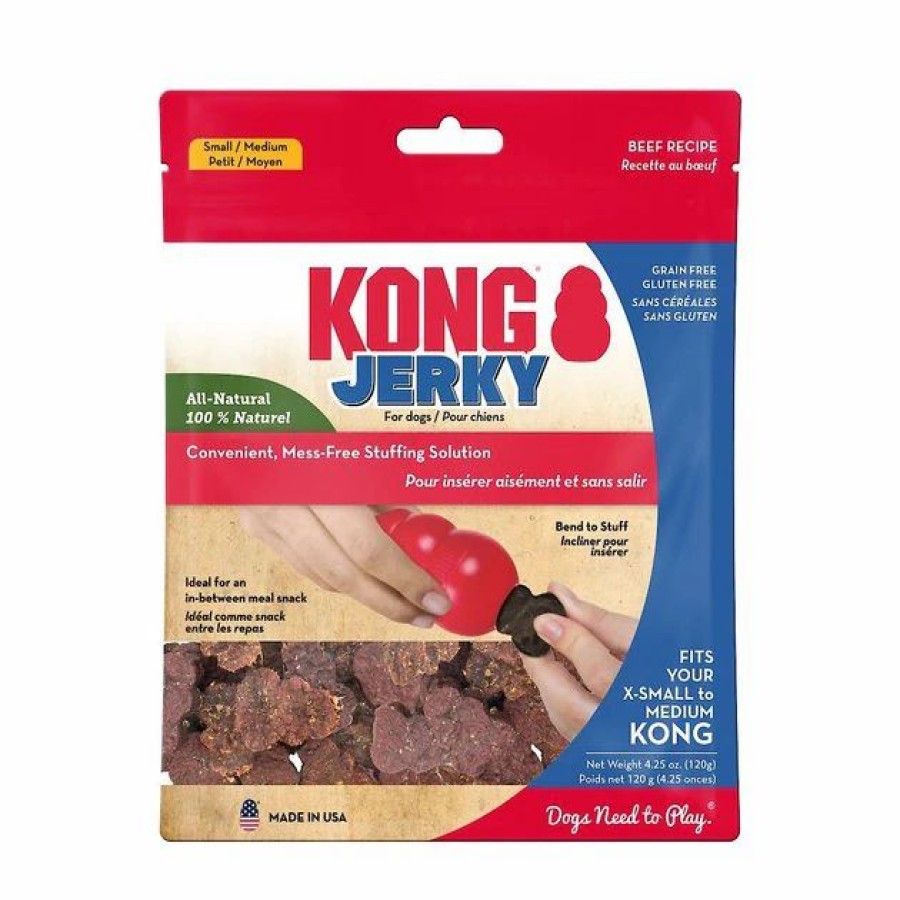 Dog Kong | Kong Jerky Beef Grain-Free Gluten-Free Soft & Chewy Dog Small/Medium Treats