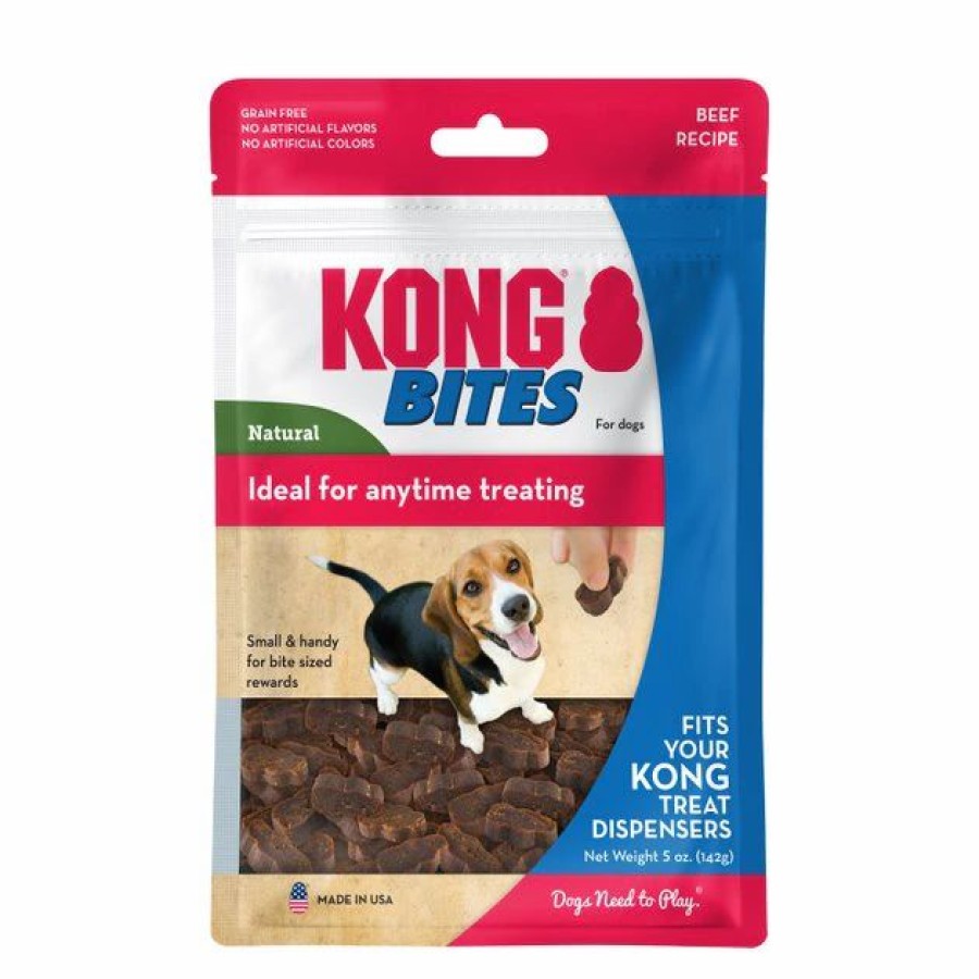 Dog Kong | Kong Bites Beef Dog Treats, 5-Oz Pouch