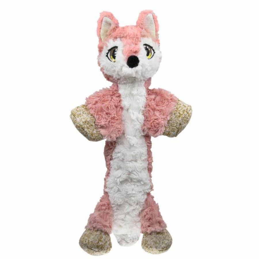 Dog Kong | Kong Low Stuff Flopzie Fox Squeaky Plush Dog Toy, Medium