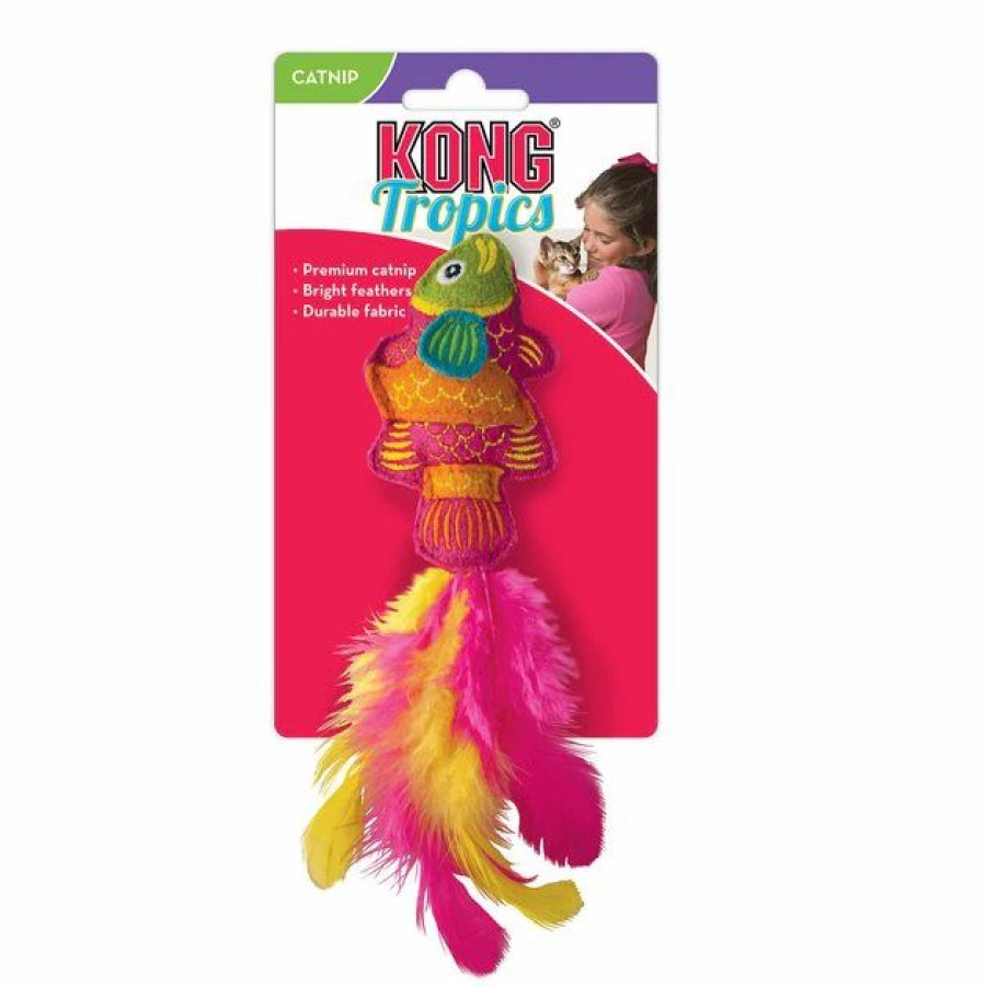 Cat Kong | Kong Tropics Fish Catnip Toy, Pink